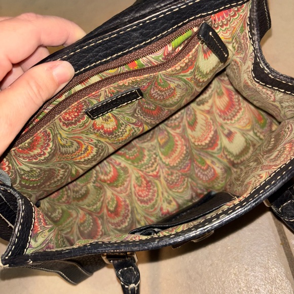 Vintage Dooney & Bourke Black Pebbled Lock and Key Handbag Rare Tag Style - Picture 5 of 7